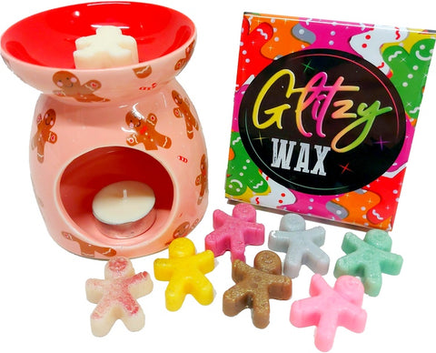 Gingerbread Wax Melt Burner & Gingerbread Men Wax Melts Gift Box