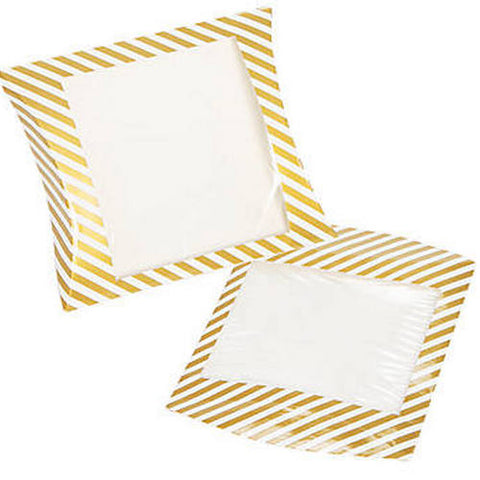 Gold Stripe Empty Pillow Box with Window